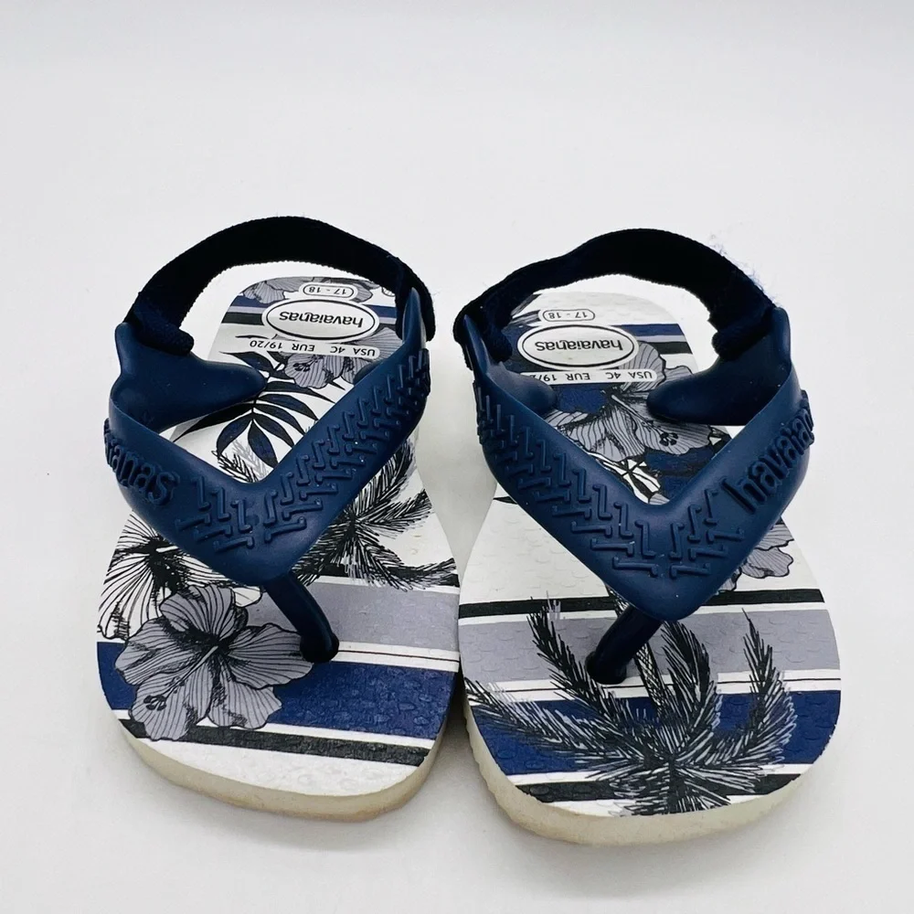HAVAIANAS BLUE THONG TROPICAL SANDALS BABY SIZE 4